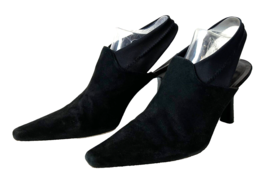 Donald J Pliner Malena Black Suede Snip Toe Slingback Mule Heels - Women... - $47.45
