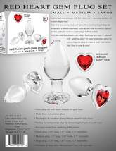 Adam &amp; eve red heart gem glass plug set - £56.71 GBP