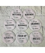 Ceramic Coasters Funny Rude Humorous Party set of 8 - £17.24 GBP