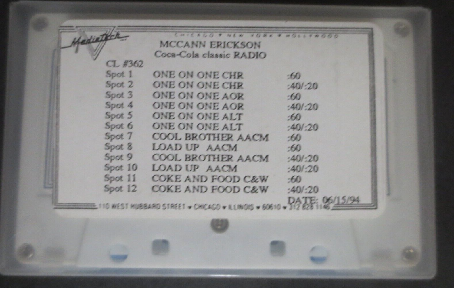 Primary image for Coca-Cola Classic Radio Spots McCann Erickson Tape 6/15/94