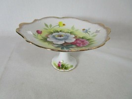 Vintage hand painted Ardalt Lenwile China pedestal plate White Gold - £34.78 GBP