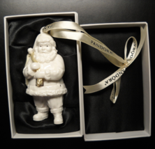 Pandora Christmas Ornament 2013 Porcelain Santa with Fabric Trinket Bag Boxed - £16.02 GBP