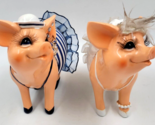 Pair of Pretty Piggy Banks Pigs Male Sailor Dressed Up Ceramic Female Hi... - £11.72 GBP