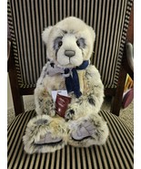 Moritz by Charlie Bears Large Plumo Plush Bear Grey Blue - $148.45