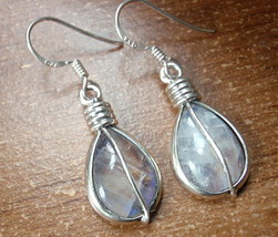 Caged Moonstone 925 Sterling Silver Dangle Earrings a16b - £10.06 GBP