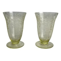 cambridge apple blossom glass footed tumbler Topaz Yellow Set Of 2 - £31.14 GBP