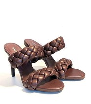 Qupid Women&#39;s Brown Two Braided Strap High Heel Sandal Size 8.5 NWOB - £23.53 GBP