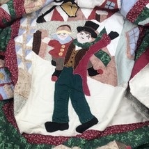 VTG A Christmas Carol Tiny Tim Homemade Quilt Blanket Charles Dickens 48&quot; x 58&quot; - £22.06 GBP