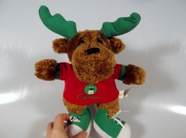 M &amp; M Moose Plush Stuffed Animal by Galerie 11&quot; Green Antlers Sneakers  - £3.15 GBP