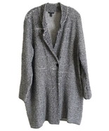 NWT $398 Eileen Fisher Tweed Coat Large 14 16 Organic Cotton Blend Notch... - £133.02 GBP