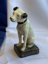 Vtg Cast Iron &quot;Nipper&quot;  RCA dog His Masters Voice Figure Figurine Paperw... - £150.35 GBP