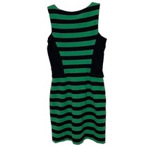Vince Camuto Shift Dress Womens Size 6 Green Black Striped Bodycon Sleev... - $24.00