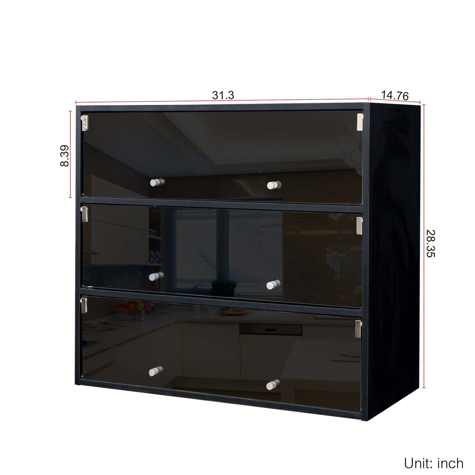 Black Glass Door Shoe Storage Cabinet with RGB LED Lights Item image 7