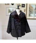 Vintage MCM Styled by Winter Faux Mouton Authentic Fur Collar Black Brow... - $99.89 CAD