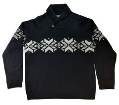 99 Wayne Gretzky Collection Sweater Men Large Black Shawl Collar Lambswool Blend - £22.34 GBP