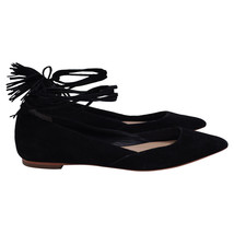 Loeffler Randall Tassel Accents D&#39;orsay Flats In Suede Women Black Size 10 - £56.93 GBP