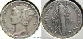 Mercury Dime 1942 VG-F - £2.74 GBP