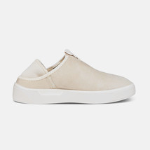 Ecco Women&#39;s Street Tray Nubuck Leather Slip Sneaker Sheepskin Lining Limestone - $62.12