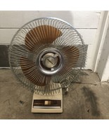 Vintage Galaxy 12&quot; Translucent Brown Blades 3 Speed Oscillating Fan Mode... - £33.05 GBP
