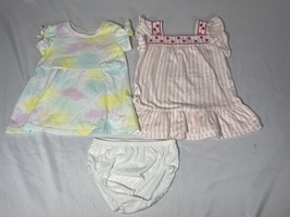 Set of 2 Baby girl Okie Dokie dresses and diaper cover-sz 6 months - £9.03 GBP