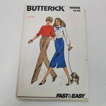 Vintage 1980s Butterick 6895 Sewing Pattern Skirt Pants Size 10 - $11.30