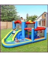 MAXMASS 5-in-1 Inflatable Bounce House with Slide Ball Pit &amp; Hoop (No Bl... - €325,19 EUR