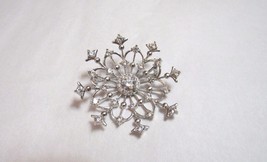 Jean Dousset 3.54 Ct 14k White Gold Over Absolute &quot;Snowflake&quot; Brooch -MSRP $599 - £89.60 GBP