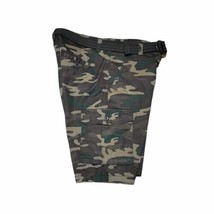 Ring Of Fire Camo Cargo Shorts Mens Size 30 Tan Green Brown - £15.81 GBP