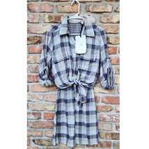 Chelsea and Violet Fiercely Feminine Gray Plaid Dress Size Small NWT - £31.13 GBP