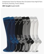 Compression Socks for Women Men Large-X-Large 02-8 Pairs-blue/Black/Whit... - $647.70 MXN