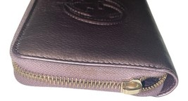 Gucci Women Metallic Purple Leather Zip Wallet Made in Italy w/ Dust Bag - Read image 7