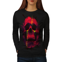 Wellcoda Liquid Metal Death Womens Long Sleeve T-shirt, Biker Casual Design - £19.28 GBP