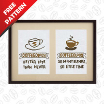 Coffee quotes Free cross stitch PDF pattern - £0.00 GBP