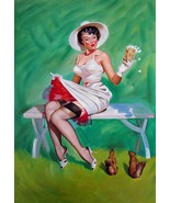 24x36 inches Gil Elvgren style  stretched Oil Painting Canvas Art Wall D... - $346.85 CAD