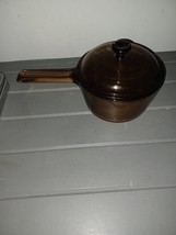 Vision Corning USA Amber Glass 1 Liter Sauce Pan Pot with Pour Spout wit... - $25.00