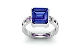 Blue Sapphire Silver Plated Ring 12.25 Ratti 11.00 Carat Unheated and Untreated - £37.58 GBP