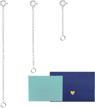 3 Pcs 925 Sterling Silver Necklace Extender, Durable Chain Extenders, Ne... - £14.68 GBP
