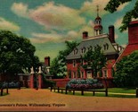 Governor&#39;s Palace Garden Williamsburg Virginia VA UNP Linen Postcard E1 - $3.91