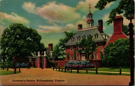 Governor&#39;s Palace Garden Williamsburg Virginia VA UNP Linen Postcard E1 - £3.07 GBP