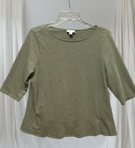 J. JILL PURE JILL women&#39;s Sage Green Pullover 3/4 Sleeve Top Size L - £11.44 GBP