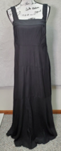 Vince Camuto Long Maxi Dress Womens 1X Black 100% Viscose Sleeveless Square Neck - £28.99 GBP