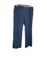 Work To WEAR  90&#39;s Mid-Rise Denim Wide Leg Dress Pants Blue Jeans  - $25.99