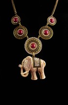  Exotic Elephant necklace - Rhinestone india statement tribal  necklace - Good l - £97.73 GBP