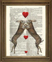 Liebres IN Love Arte: Marrón Estampado Animal, Colgante de Pared En Diccionario - £5.21 GBP