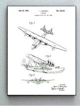 Framed 8.5 X 11 Seaplane Airplane Original Patent Diagram Plans Ready To... - $18.23