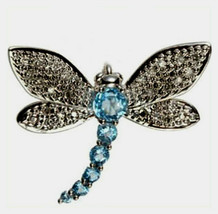 Victorian 1.21ct Rose Cut Diamond Blue Topaz Brooch/Pendant Christmas Se... - £409.50 GBP