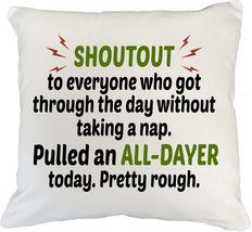 Make Your Mark Design Pulled an All-Dayer Meme White Pillow Cover for Nap Lover  - £18.56 GBP+