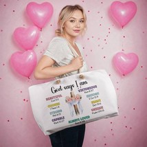 Weekender Christian mom Tote bag, God Says I am tote, Gifts for Christian women - £37.41 GBP