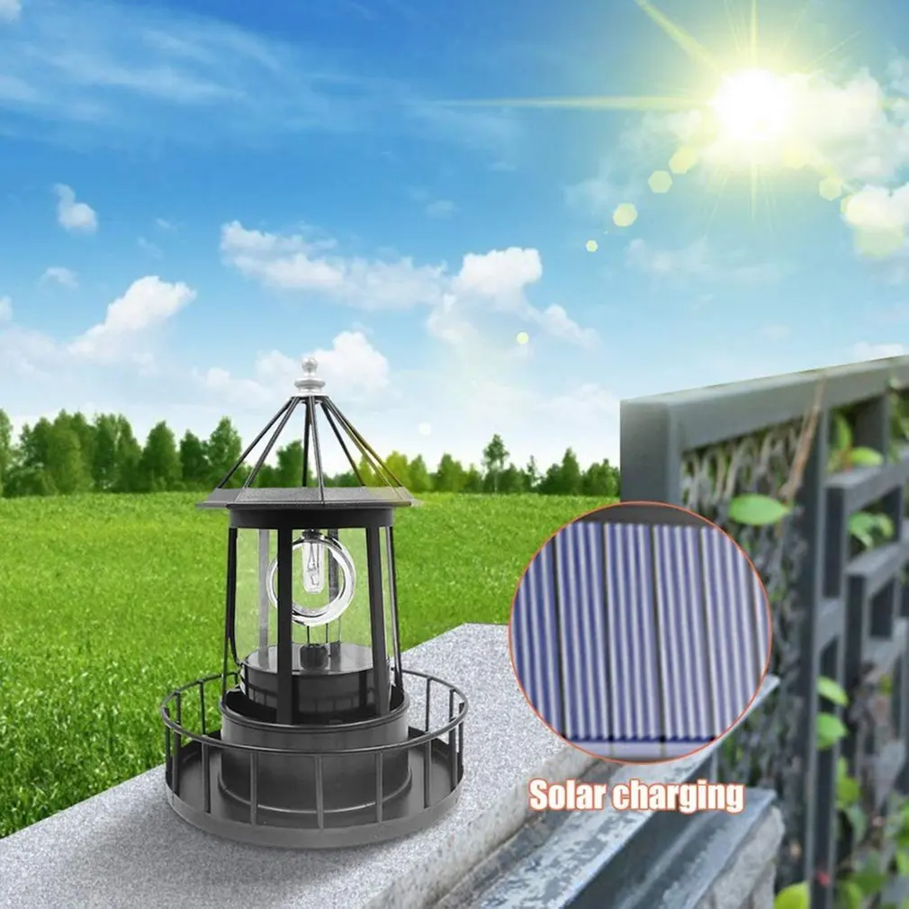 Solar LED Auto Rotating Lighthouse Lantern Waterproof Courtyard scape Gardening  - £57.65 GBP