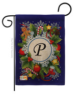 Winter P Initial Burlap - Impressions Decorative Garden Flag G180094-DB - £18.36 GBP